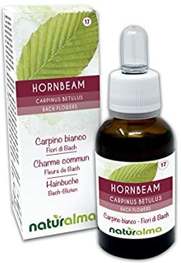 Naturalma Hornbeam o Carpino bianco (Carpinus betulus) Fiori di Bach    n. 17   Gocce 30 ml   Estratto liquido analcoolico   Essenza floreale   Vegano e Senza alcol