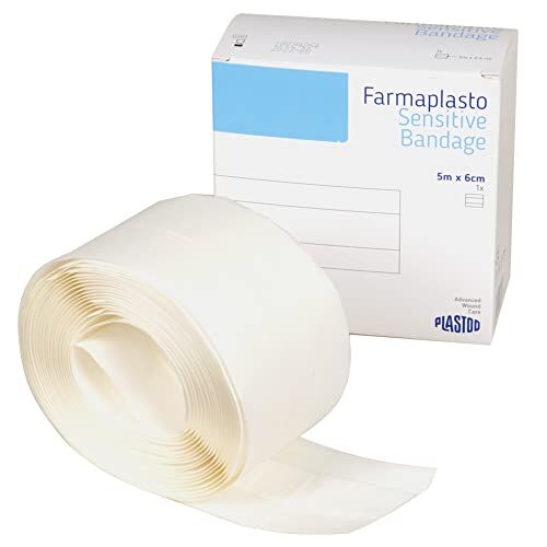 GIMA Plastod, Medicazione adesiva da tagliare, estensibile, in tessuto non tessuto per pelli sensibili, 5 m x 6 cm, 35856