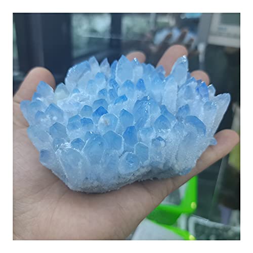 LABDIP raccolta domiciliare Esemplare di grappolo di cristallo di quarzo fantasma fantasma blu di Stone Crafts decorazione della stanza (Size : 500-600g)