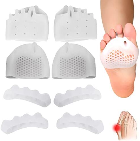 HONGECB Separatore Dita piede, Distanziatori Dita Piedi-Tutore, Toe Correttore Protezione Divaricatore, Separa Dita Piedi Silicone, Toe Spacer, Correttore Borsite, Per Alleviare il Dolore Al Piede, 4 Paia