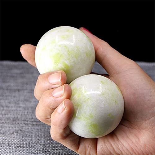 LABDIP decorazione della stanza 1Pair 50mm Giada Naturale Baoding Palla Fitness Pallamano Sfera di Quarzo Rilassamento Polso della Mano Esercizio Massaggio Pietra (Color : Lantian Jade)