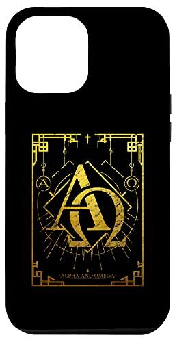 Alpha Custodia per iPhone 14 Plus simboli mistici Alfa e Omega