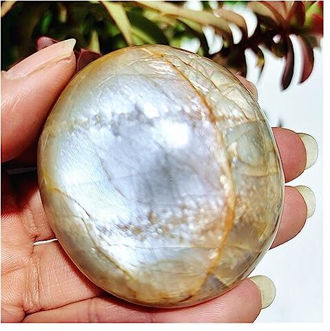 LABDIP decorazione della stanza Natural Orange Moonstone Palm Stone Crystal Spiritual Room Decor Cristalli e pietre Feng Shui (Color : 100-110g)