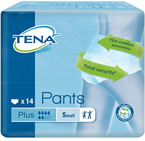 TENA Pants Plus Classic   Taglia S   6 gocce   Pantaloni per incontinenza   Confezione da 4 pezzi da 14. _.