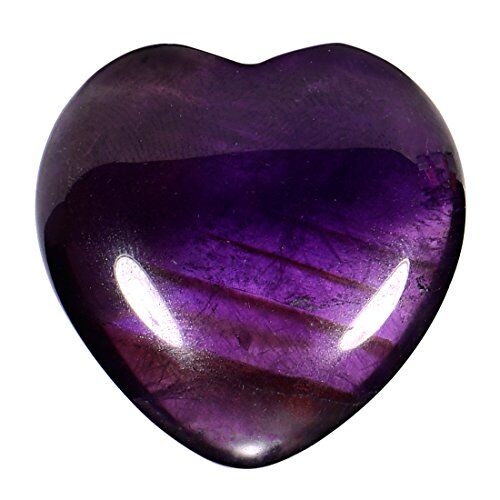 Morella Portafortuna a forma di cuore gemma pietre preziose Ametista 3 cm in un sacchetto di velluto