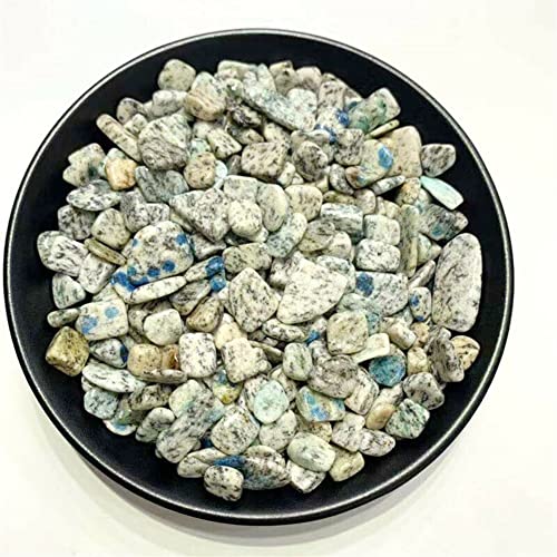 LABDIP decorazione della stanza 50 g di feldspato naturale e mica azzurrite pietre di ghiaia di cristallo burattate bellissimo cristallo (Size : 5-7mm)