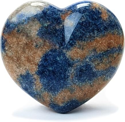 Eusice Cuore Lazulite, Pietra Naturale per il Benessere, Cristallo Levigato a Mano per Litoterapia, Chakra, Meditazione