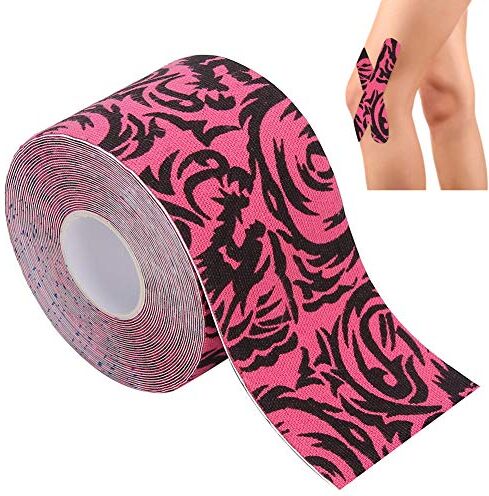 ZJchao Benda adesiva elastica, camuffamento sportivo fasciatura muscolo patch stampa rosa kinesiologia nastro sportivo kinesiologia nastro tessuto medico Waterpro