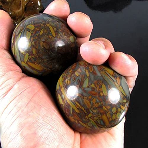 LABDIP decorazione della stanza 1Pair 50mm Giada Naturale Baoding Palla Fitness Pallamano Sfera di Quarzo Rilassamento Polso della Mano Esercizio Massaggio Pietra (Color : Nuwa Stone)