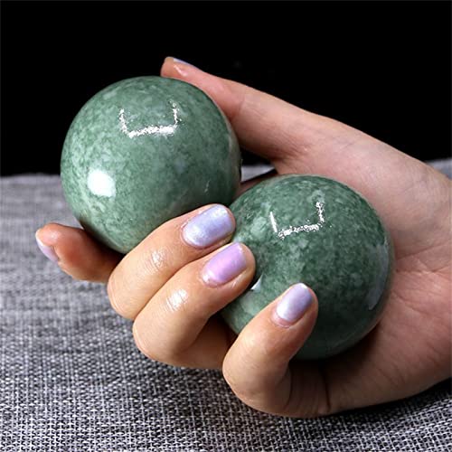 LABDIP decorazione della stanza 1 Pz 50mm Giada Naturale Baoding Palla Fitness Pallamano Quarzo Sfera Rilassamento Mano Polso Esercizio Massaggio Terapia Pietra, Tramonto Giada Rossa (Color : Green)