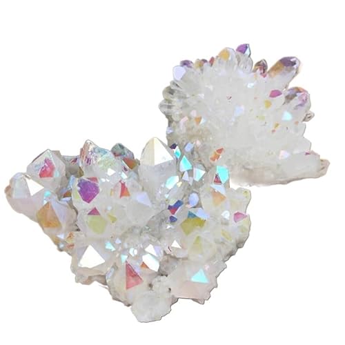 LABDIP decorazione della stanza Decorazione domestica con punto colorato in pietra di quarzo angelo elettrolitico in cristallo bianco naturale (Size : 100-150g)