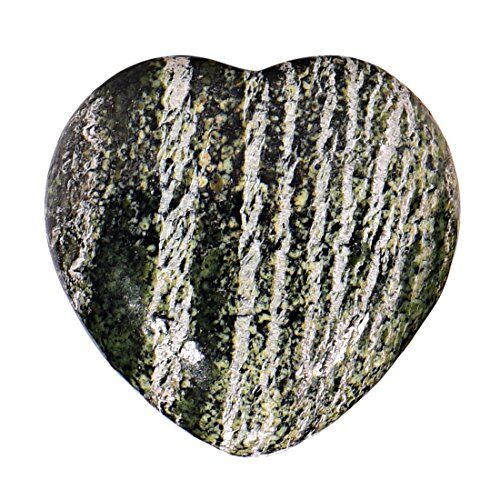 Morella Portafortuna a forma di cuore gemma pietre preziose Diaspro 3 cm in un sacchetto di velluto
