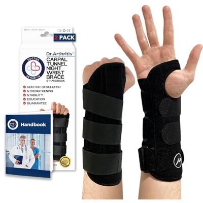 Dr. Arthritis Tutore Tunnel Carpale Destro Ideato da Medici – Tutore Polso Rigido per Alleviare Dolori e Sostenere l’Avambraccio – Con Stecca in Metallo e Chiusure a Strappo (Confezione da 2, Destro + Sinistro) Dr. Arthritis Tutore Tunnel Carpale Destro Ideato da Medici – Tutore Polso Rigido per Alleviare Dolori e Sostenere l’Avambraccio – Con Stecca in Metallo e Chiusure a Strappo (Confezione da 2, Destro + Sinistro)