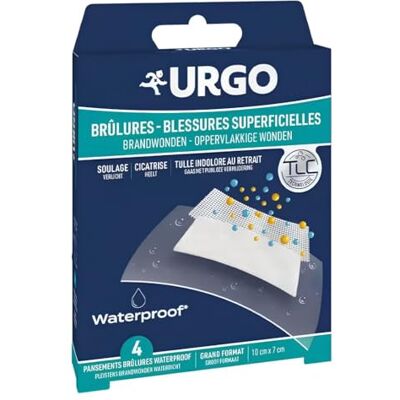 Urgo Cerotti Impermeabili per Ustioni e Ferite - 10x7cm, 4 pezzi Urgo Cerotti Impermeabili per Ustioni e Ferite - 10x7cm, 4 pezzi