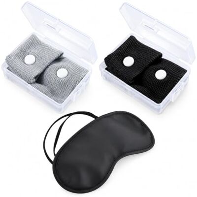 MERVYNGLYNNHUNTER 2 paia Braccialetti Antinausea da Viaggio Bracciale Mal d'auto Bracciali Mal di Mare Adulti e Bambini Braccialetto Antinausea Gravidanza P6 Anti Nausea Digitopressione, con 1 maschera nera gli occhi MERVYNGLYNNHUNTER 2 paia Braccialetti Antinausea da Viaggio Bracciale Mal d'auto Bracciali Mal di Mare Adulti e Bambini Braccialetto Antinausea Gravidanza P6 Anti Nausea Digitopressione, con 1 maschera nera gli occhi