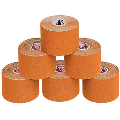 ALPIDEX Nastro Kinesiologico Arancione 6 Rotoli 5m x 5cm Tape Sportivo Taping, cerotto, elastico, impermeabile, cotone, muscolare, ginocchio, caviglia, spalla, schiena, polso, gomito, viso, collo ALPIDEX Nastro Kinesiologico Arancione 6 Rotoli 5m x 5cm Tape Sportivo Taping, cerotto, elastico, impermeabile, cotone, muscolare, ginocchio, caviglia, spalla, schiena, polso, gomito, viso, collo