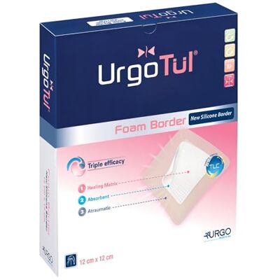 Urgo 550779 Medicazioni per tül Foam Border Sacrum, 20 cm x 20 cm (confezione da 5) Urgo 550779 Medicazioni per tül Foam Border Sacrum, 20 cm x 20 cm (confezione da 5)