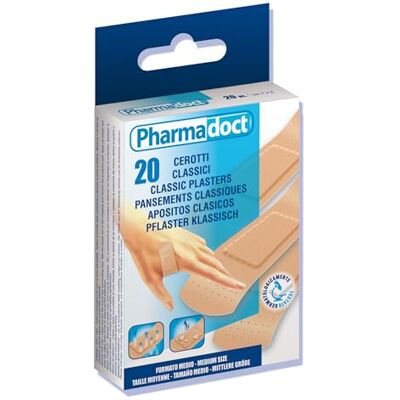 PHARMADOCT Cerotti Classici, 7 cm x 2 cm, 12 scatole da 20 cerotti 7x2 cm PHARMADOCT Cerotti Classici, 7 cm x 2 cm, 12 scatole da 20 cerotti 7x2 cm