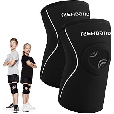 Rehband Ginocchiera per Bambini con Apertura Rotulea, Ginocchiera Stabilizzante per un'Elevata Stabilizzazione della Rotula per Bambine e Bambini, Neoprene da 5 mm, Colore:Nero 1 Paio, Misura:S Rehband Ginocchiera per Bambini con Apertura Rotulea, Ginocchiera Stabilizzante per un'Elevata Stabilizzazione della Rotula per Bambine e Bambini, Neoprene da 5 mm, Colore:Nero 1 Paio, Misura:S
