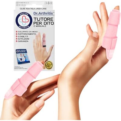 Dr. Arthritis Tutore Dito a Scatto Ideato da Medici – Stecca per Dito Medio, Anulare, Indice e Mignolo – Supporto Imbottito per Raddrizzare, Proteggere e Sostenere le Dita (Rosa, Confezione da 2, Taglia L/XL) Dr. Arthritis Tutore Dito a Scatto Ideato da Medici – Stecca per Dito Medio, Anulare, Indice e Mignolo – Supporto Imbottito per Raddrizzare, Proteggere e Sostenere le Dita (Rosa, Confezione da 2, Taglia L/XL)