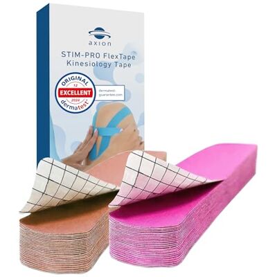 Axion ® Nastro kinesio pretagliato, beige e rosa, 50 bendaggi autoadesivi, pretagliati, ad esempio come nastro per caviglie, gomiti, spinale, sport, nastro fisico, dispositivo medico certificato Axion ® Nastro kinesio pretagliato, beige e rosa, 50 bendaggi autoadesivi, pretagliati, ad esempio come nastro per caviglie, gomiti, spinale, sport, nastro fisico, dispositivo medico certificato