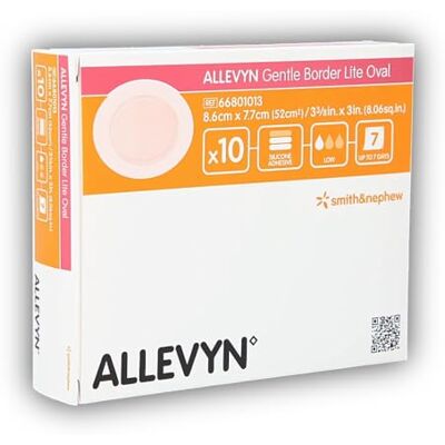 Smith & Nephew Allevyn Gentle Border Lite OVAL dressing, 8.6 x 7.7 cm Smith & Nephew Allevyn Gentle Border Lite OVAL dressing, 8.6 x 7.7 cm