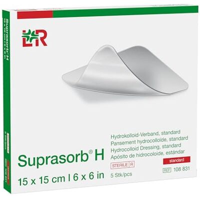 Lohmann & Rauscher Suprasorb H Medicazione idrocolloide standard, 15 x 15 cm, 5 pezzi Lohmann & Rauscher Suprasorb H Medicazione idrocolloide standard, 15 x 15 cm, 5 pezzi