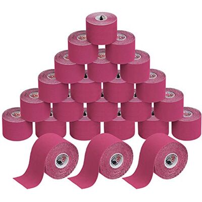 ALPIDEX Nastro Kinesiologico Rosa Fucsia 24 Rotoli 5m x 5cm Tape Sportivo Taping, cerotto, elastico, impermeabile, cotone, muscolare, ginocchio, caviglia, spalla, schiena, polso, gomito, viso, collo ALPIDEX Nastro Kinesiologico Rosa Fucsia 24 Rotoli 5m x 5cm Tape Sportivo Taping, cerotto, elastico, impermeabile, cotone, muscolare, ginocchio, caviglia, spalla, schiena, polso, gomito, viso, collo