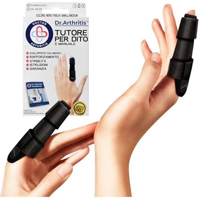 Dr. Arthritis Progettata Da Medici, Benda Per Dita, Stecca Per Dito Mignolo/Indice, Protezione Per Dita In Caso Di Lesioni Con Clip E Stecche, Confezione Da 2, Nero, L/XL Dr. Arthritis Progettata Da Medici, Benda Per Dita, Stecca Per Dito Mignolo/Indice, Protezione Per Dita In Caso Di Lesioni Con Clip E Stecche, Confezione Da 2, Nero, L/XL