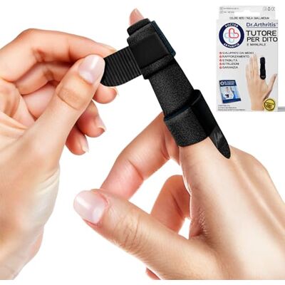 Dr. Arthritis Tutore Dito a Scatto Ideato da Medici – Stecca per Dito Medio, Anulare, Indice e Mignolo – Supporto Imbottito per Raddrizzare, Proteggere e Sostenere le Dita (Nero, Confezione Singola, Taglia L/XL) Dr. Arthritis Tutore Dito a Scatto Ideato da Medici – Stecca per Dito Medio, Anulare, Indice e Mignolo – Supporto Imbottito per Raddrizzare, Proteggere e Sostenere le Dita (Nero, Confezione Singola, Taglia L/XL)