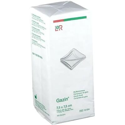 Lohmann & Rauscher Gazin compresse di garza a 17 fili, non sterili, in sacchetto di carta (7,5 x 7,5 cm, 100 pezzi) Lohmann & Rauscher Gazin compresse di garza a 17 fili, non sterili, in sacchetto di carta (7,5 x 7,5 cm, 100 pezzi)