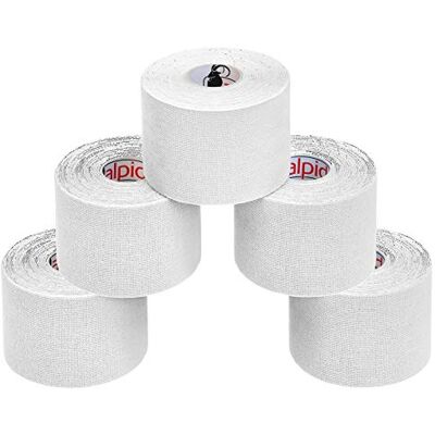 ALPIDEX Nastro Kinesiologico Bianco 5 Rotoli 5m x 5cm Tape Sportivo Taping, cerotto, elastico, impermeabile, cotone, muscolare, ginocchio, caviglia, spalla, schiena, polso, gomito, viso, collo ALPIDEX Nastro Kinesiologico Bianco 5 Rotoli 5m x 5cm Tape Sportivo Taping, cerotto, elastico, impermeabile, cotone, muscolare, ginocchio, caviglia, spalla, schiena, polso, gomito, viso, collo
