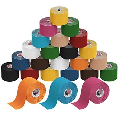 ALPIDEX Nastro Kinesiologico Colorato 24 Rotoli 5m x 5cm Tape Sportivo Taping, cerotto, elastico, impermeabile, cotone, muscolare, ginocchio, caviglia, spalla, schiena, polso, gomito, viso, collo ALPIDEX Nastro Kinesiologico Colorato 24 Rotoli 5m x 5cm Tape Sportivo Taping, cerotto, elastico, impermeabile, cotone, muscolare, ginocchio, caviglia, spalla, schiena, polso, gomito, viso, collo