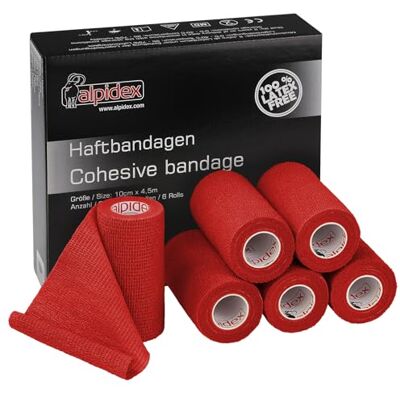 ALPIDEX 6 Rotoli Benda Autoadesiva Elastica 10 cm x 4,5 m Rosso Vet Wrap, Delicata sulla Pelle, Senza Lattice, Impermeabile, Traspirante, Cavallo, Cane, Gatto, Sport, Fasciatura, Fissaggio ALPIDEX 6 Rotoli Benda Autoadesiva Elastica 10 cm x 4,5 m Rosso Vet Wrap, Delicata sulla Pelle, Senza Lattice, Impermeabile, Traspirante, Cavallo, Cane, Gatto, Sport, Fasciatura, Fissaggio