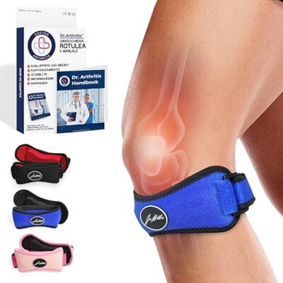 Dr. Arthritis Fascia Ginocchio Stabilizzante Rotulea, Cinturino Sottorotuleo Ortopedico per Menisco, Sport, Running e Allenamento, Blu, Confezione Singola Dr. Arthritis Fascia Ginocchio Stabilizzante Rotulea, Cinturino Sottorotuleo Ortopedico per Menisco, Sport, Running e Allenamento, Blu, Confezione Singola