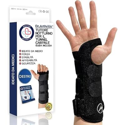 Dr. Arthritis Tutore Tunnel Carpale Destro Ideato da Medici – Tutore Polso Rigido per Alleviare Dolori e Sostenere l’Avambraccio – Con Stecca in Metallo e Chiusure a Strappo (Confezione Singola, Destro) Dr. Arthritis Tutore Tunnel Carpale Destro Ideato da Medici – Tutore Polso Rigido per Alleviare Dolori e Sostenere l’Avambraccio – Con Stecca in Metallo e Chiusure a Strappo (Confezione Singola, Destro)