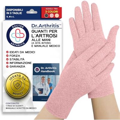 Dr. Arthritis Tutore Tunnel Carpale a Compressione Ideato da Medici – Guanti per Artrosi alle Mani – Tutore Mano Destra e Sinistra per Alleviare Intorpidimento, Gonfiore e Infiammazioni (Rosa, 1 Paio, Taglia M) Dr. Arthritis Tutore Tunnel Carpale a Compressione Ideato da Medici – Guanti per Artrosi alle Mani – Tutore Mano Destra e Sinistra per Alleviare Intorpidimento, Gonfiore e Infiammazioni (Rosa, 1 Paio, Taglia M)