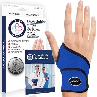 Dr. Arthritis Tutore Polso con Rivestimento in Rame Ideato da Medici – Tutore Polso Sinistro e Destro per Tunnel Carpale – Fascia di Supporto con Chiusura a Strappo (Taglia Unica, Confezione Singola, Blu) Dr. Arthritis Tutore Polso con Rivestimento in Rame Ideato da Medici – Tutore Polso Sinistro e Destro per Tunnel Carpale – Fascia di Supporto con Chiusura a Strappo (Taglia Unica, Confezione Singola, Blu)
