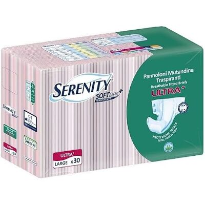 Serenity SoftDry Ultra+ Pannolone Mutandina Traspirante con Aloe Misura L ® 30 Pezzi Serenity SoftDry Ultra+ Pannolone Mutandina Traspirante con Aloe Misura L ® 30 Pezzi