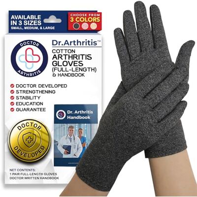 Dr. Arthritis Tutore Tunnel Carpale a Compressione Ideato da Medici – Guanti per Artrosi alle Mani – Tutore Mano Destra e Sinistra per Alleviare Intorpidimento, Gonfiore e Infiammazioni (Grigio, 1 Paio, Taglia L) Dr. Arthritis Tutore Tunnel Carpale a Compressione Ideato da Medici – Guanti per Artrosi alle Mani – Tutore Mano Destra e Sinistra per Alleviare Intorpidimento, Gonfiore e Infiammazioni (Grigio, 1 Paio, Taglia L)