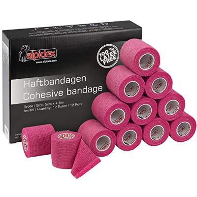 ALPIDEX 12 Rotoli Benda Autoadesiva Elastica 5 cm x 4,5 m Rosa Fucsia Vet Wrap, Delicata sulla Pelle, Senza Lattice, Impermeabile, Traspirante, Cavallo, Cane, Gatto, Sport, Fasciatura, Fissaggio ALPIDEX 12 Rotoli Benda Autoadesiva Elastica 5 cm x 4,5 m Rosa Fucsia Vet Wrap, Delicata sulla Pelle, Senza Lattice, Impermeabile, Traspirante, Cavallo, Cane, Gatto, Sport, Fasciatura, Fissaggio