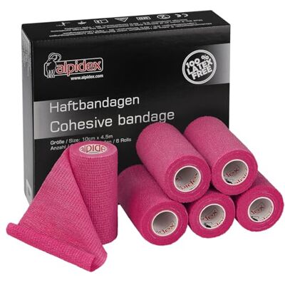 ALPIDEX 6 Rotoli Benda Autoadesiva Elastica 10 cm x 4,5 m Rosa Fucsia Vet Wrap, Delicata sulla Pelle, Senza Lattice, Impermeabile, Traspirante, Cavallo, Cane, Gatto, Sport, Fasciatura, Fissaggio ALPIDEX 6 Rotoli Benda Autoadesiva Elastica 10 cm x 4,5 m Rosa Fucsia Vet Wrap, Delicata sulla Pelle, Senza Lattice, Impermeabile, Traspirante, Cavallo, Cane, Gatto, Sport, Fasciatura, Fissaggio