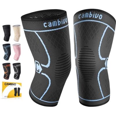 CAMBIVO Ginocchiera di Compressione, Tutore Ginocchio Elastica Antiscivolo Ginocchiere Sportiva Palestra, 2 Pezzi Fascia Elastica Ginocchio, per Legamenti, Menisco, Sport, Corsa, Gym CAMBIVO Ginocchiera di Compressione, Tutore Ginocchio Elastica Antiscivolo Ginocchiere Sportiva Palestra, 2 Pezzi Fascia Elastica Ginocchio, per Legamenti, Menisco, Sport, Corsa, Gym