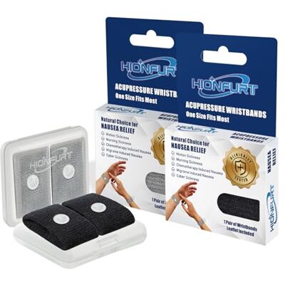 Hionfurt Braccialetti Antinausea da Viaggio Bracciale Mal d'auto Bracciali Mal di Mare Adulti e Bambini Braccialetto Antinausea Gravidanza P6 Anti Nausea Digitopressione 2 paia Grigio, Nero Hionfurt Braccialetti Antinausea da Viaggio Bracciale Mal d'auto Bracciali Mal di Mare Adulti e Bambini Braccialetto Antinausea Gravidanza P6 Anti Nausea Digitopressione 2 paia Grigio, Nero