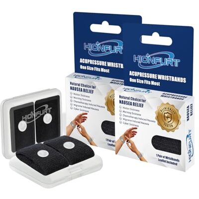 Hionfurt Braccialetti Antinausea da Viaggio Bracciale Mal di Mare Adulti Bracciali Mal d'auto Bambini Braccialetto Antinausea Gravidanza P6 Anti Nausea Digitopressione 2 Paia Nero, Nero Hionfurt Braccialetti Antinausea da Viaggio Bracciale Mal di Mare Adulti Bracciali Mal d'auto Bambini Braccialetto Antinausea Gravidanza P6 Anti Nausea Digitopressione 2 Paia Nero, Nero