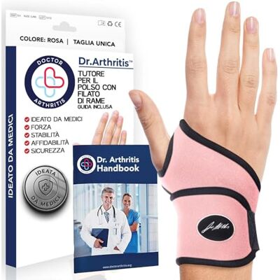 Dr. Arthritis Tutore Polso con Rivestimento in Rame Ideato da Medici – Tutore Polso Sinistro e Destro per Tunnel Carpale – Fascia di Supporto con Chiusura a Strappo (Taglia Unica, Confezione Singola, Rosa) Dr. Arthritis Tutore Polso con Rivestimento in Rame Ideato da Medici – Tutore Polso Sinistro e Destro per Tunnel Carpale – Fascia di Supporto con Chiusura a Strappo (Taglia Unica, Confezione Singola, Rosa)
