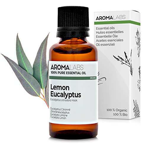 Aroma Labs BIO Olio essenziale EUCALIPTO LIMONE 30mL 100% Puro, Naturale, Chemiotipizzato e Certificato AB  (Marchio Francese)