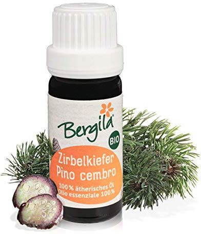 Bergila olio essenziale PINO CEMBRO BIO, 10 ml 100% naturale di materia prima biologica qualità controllata e certificata