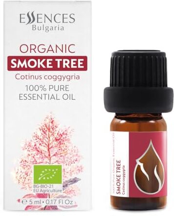 Essences Bulgaria Olio Essenziale di Albero del Fumo Biologico 5ml   Cotinus coggygria   100% Puro e Naturale   Non Diluito   Grado Terapeutico   Fattoria a Conduzione Familiare   Distillato a Vapore