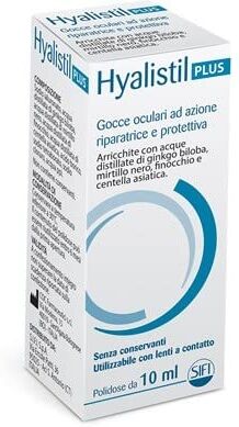 Sifi Gocce Oculari Riparatrici e Protettive Hyalistil Plus, Multicolore, 10 Millilitri